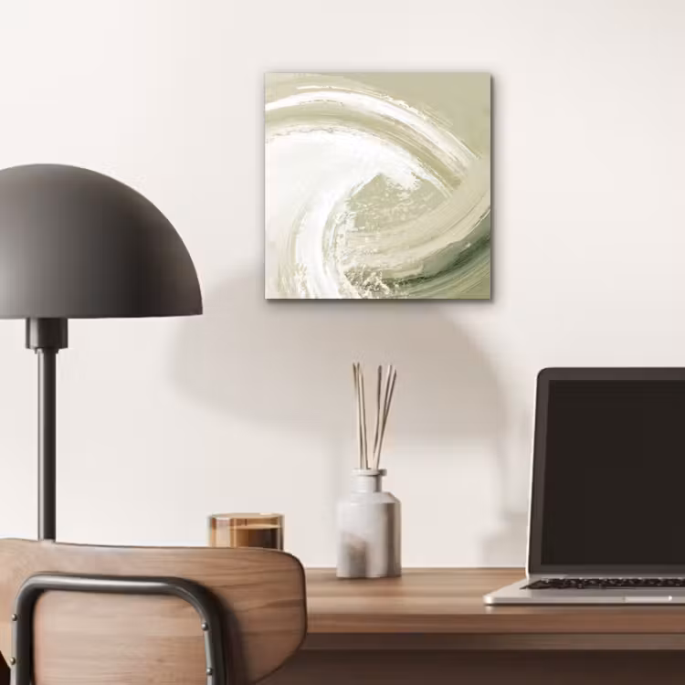 Aluminium schilderij - Abstract - Penseelstreken - Golven - Groen — 6