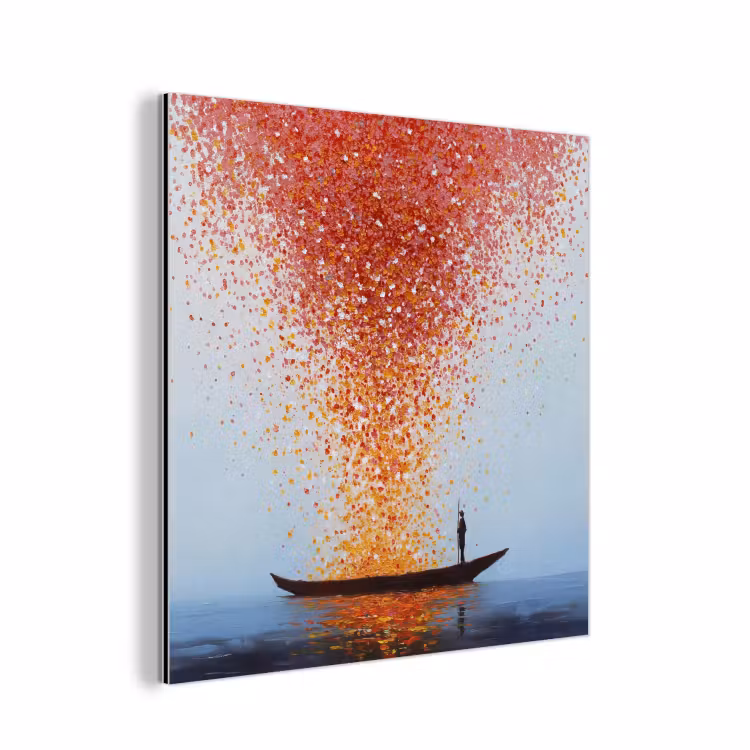 Aluminium schilderij - Wolk - Confetti - Boot - Wateroppervlakte — 1