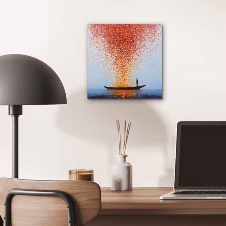 Aluminium schilderij - Wolk - Confetti - Boot - Wateroppervlakte — 6