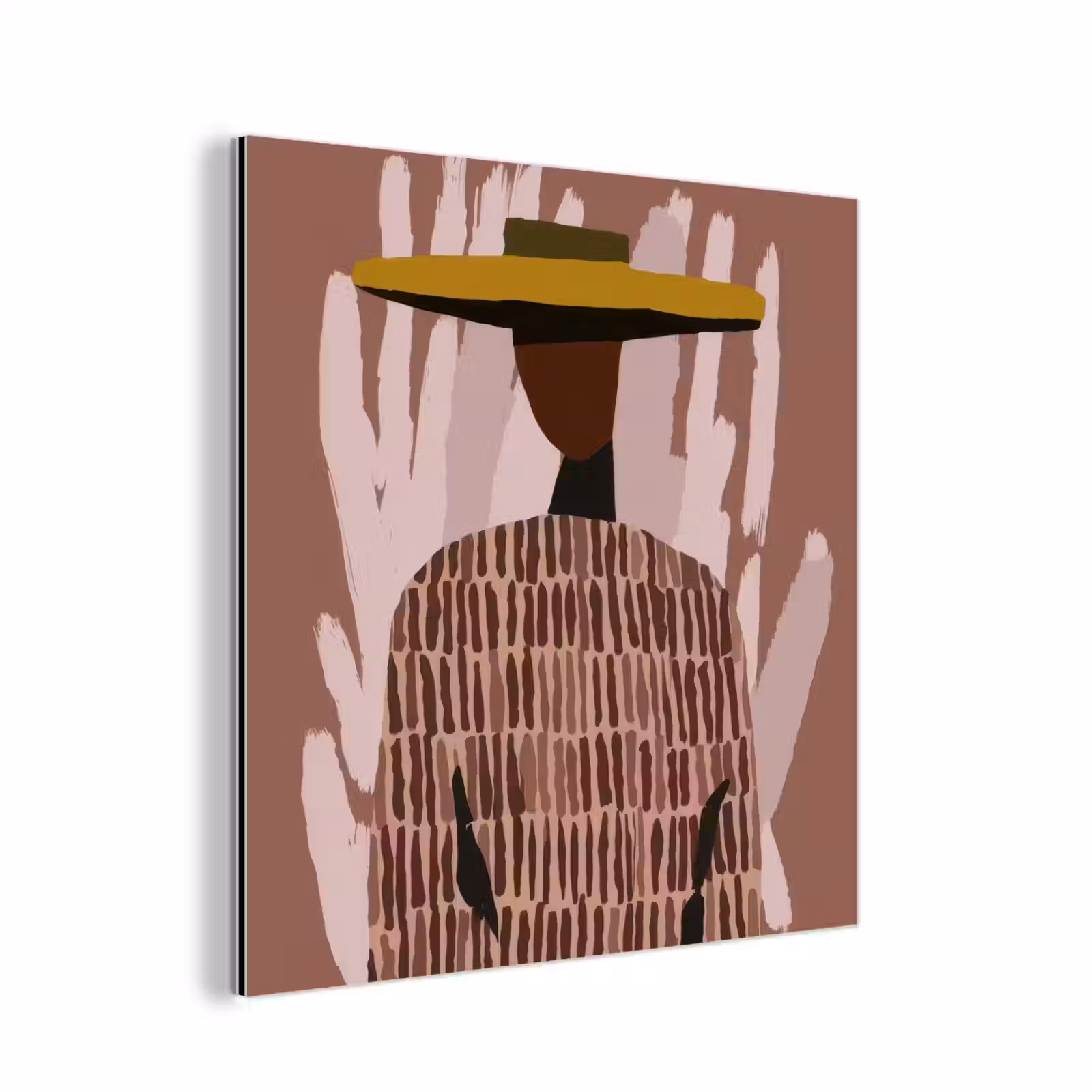 Aluminium schilderij - Abstract - Figuur - Illustratie - Hoed — 1