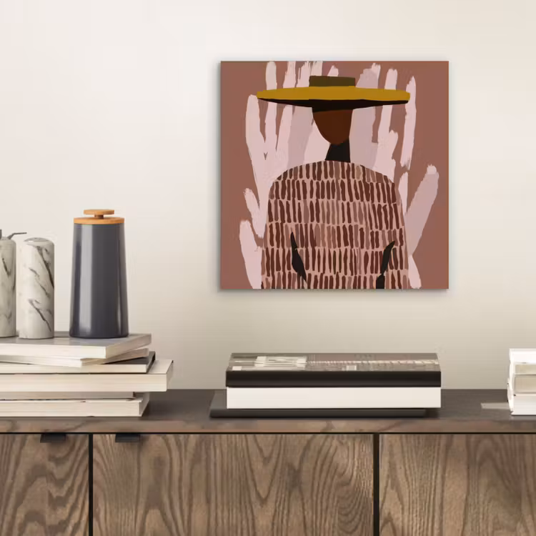 Aluminium schilderij - Abstract - Figuur - Illustratie - Hoed — 2
