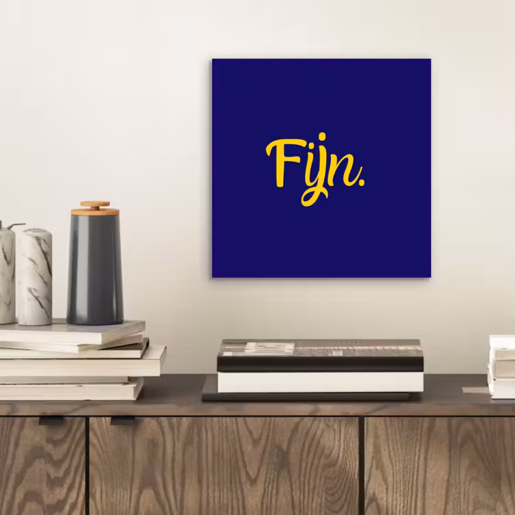 Aluminium schilderij - Blauw - Geel - Fijn — 2