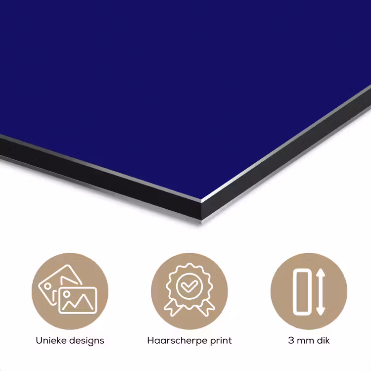 Aluminium schilderij - Blauw - Geel - Fijn — 7