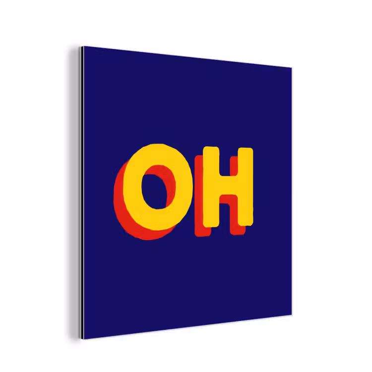 Aluminium schilderij - Blauw - Geel - OH - Schaduw — 1