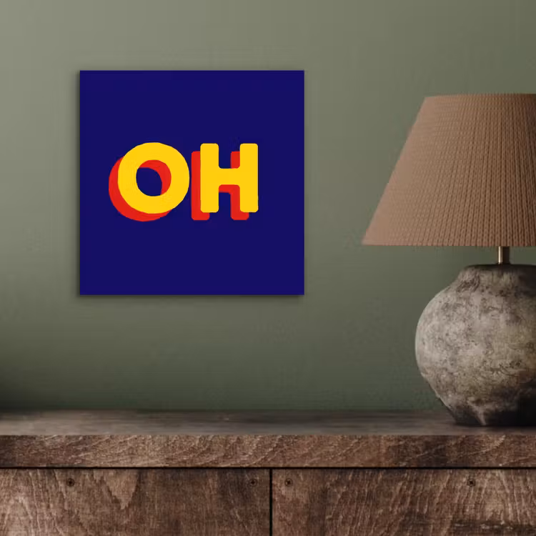 Aluminium schilderij - Blauw - Geel - OH - Schaduw — 3