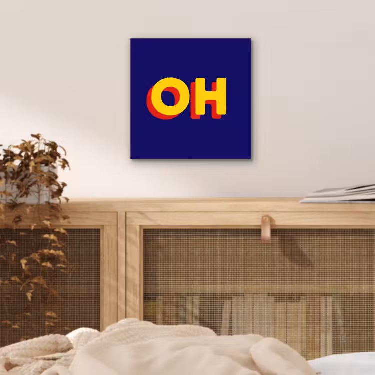 Aluminium schilderij - Blauw - Geel - OH - Schaduw — 4