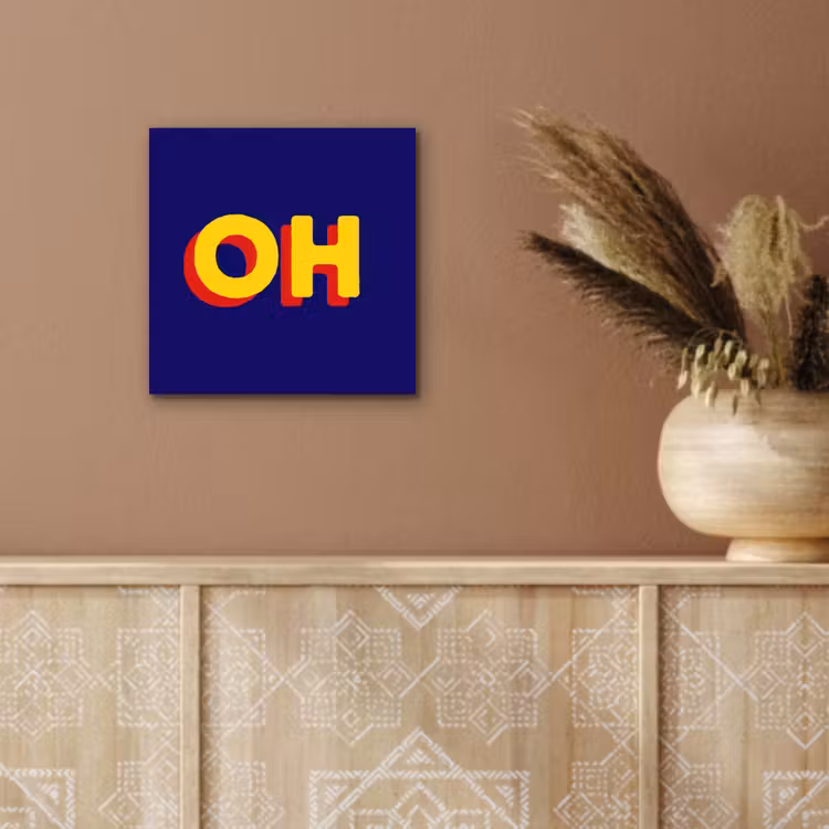 Aluminium schilderij - Blauw - Geel - OH - Schaduw — 5