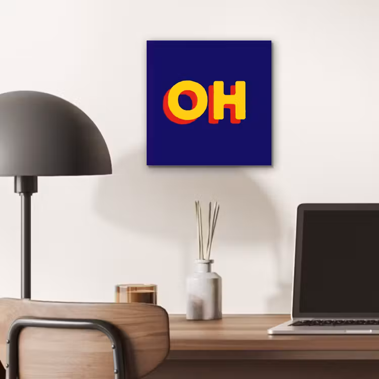 Aluminium schilderij - Blauw - Geel - OH - Schaduw — 6