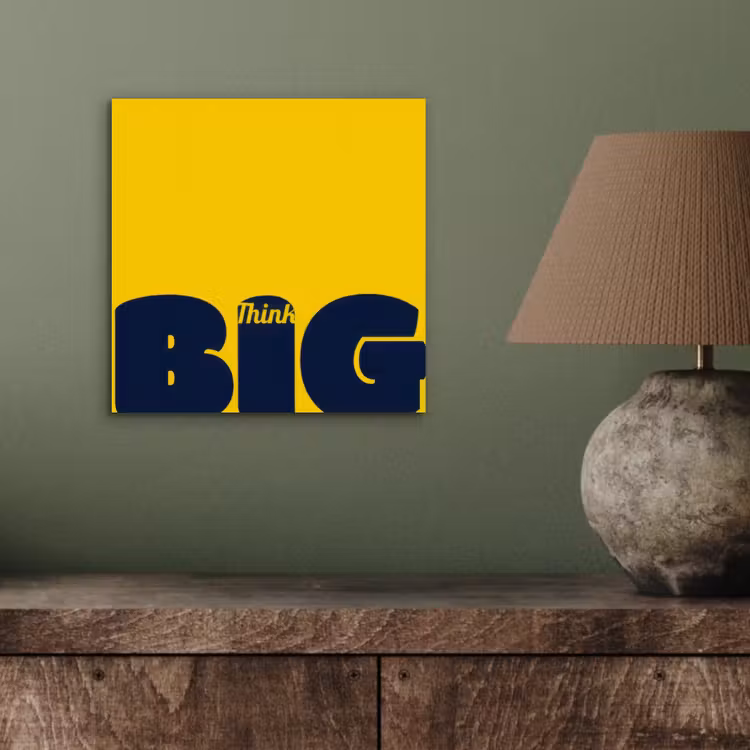 Aluminium schilderij - Geel - Think big - Grafisch — 3
