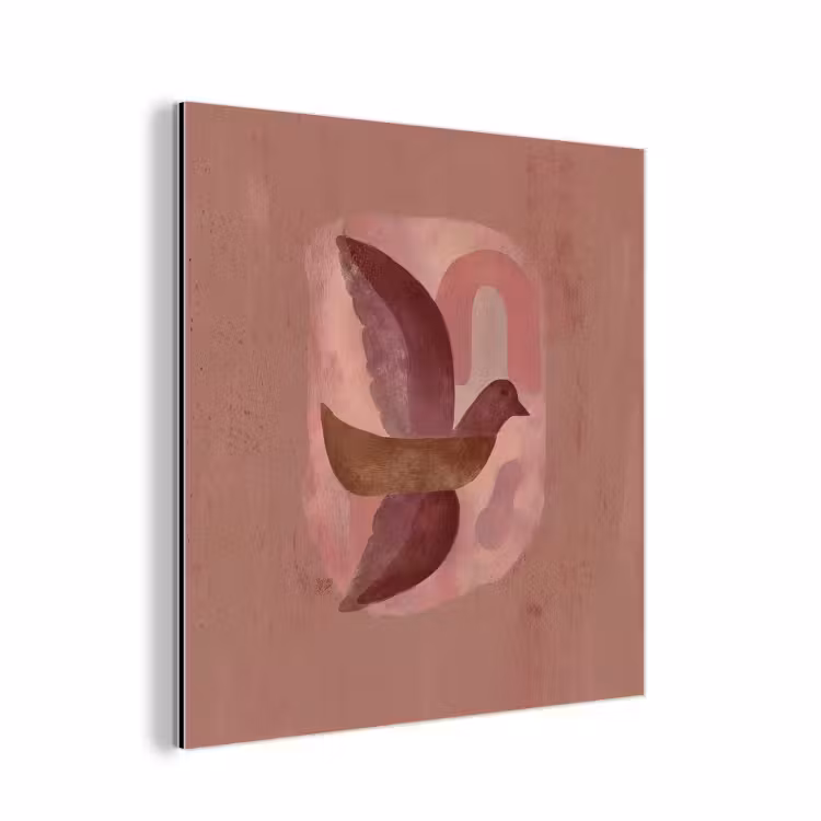 Aluminium schilderij - Illustratie - Vogels - Abstract - Roze — 1