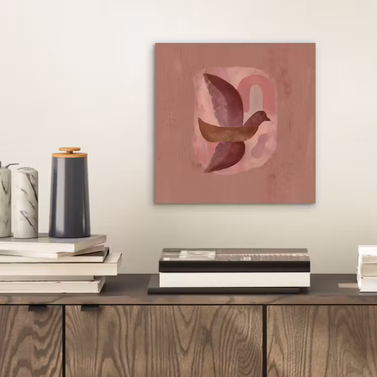 Aluminium schilderij - Illustratie - Vogels - Abstract - Roze — 2