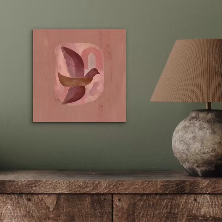Aluminium schilderij - Illustratie - Vogels - Abstract - Roze — 3