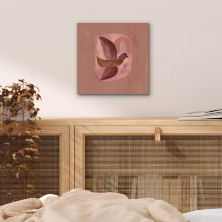 Aluminium schilderij - Illustratie - Vogels - Abstract - Roze — 4