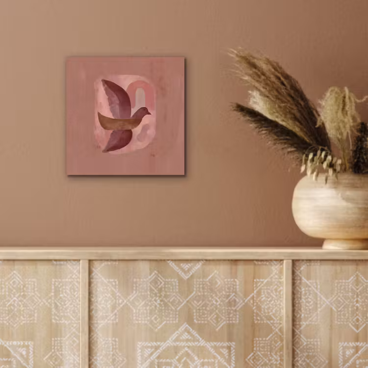 Aluminium schilderij - Illustratie - Vogels - Abstract - Roze — 5