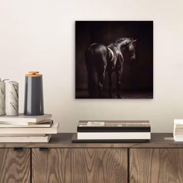 Aluminium schilderij - Krachtig - Paard - Donker — 2