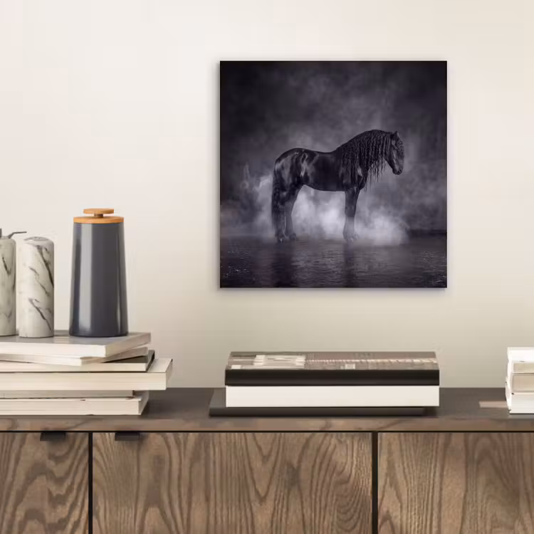 Aluminium schilderij - Paard - Magisch - Zwart — 2