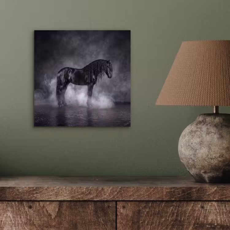 Aluminium schilderij - Paard - Magisch - Zwart — 3