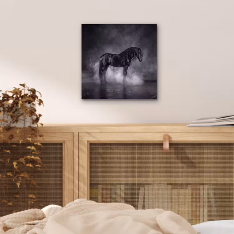 Aluminium schilderij - Paard - Magisch - Zwart — 4