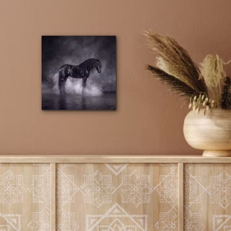 Aluminium schilderij - Paard - Magisch - Zwart — 5