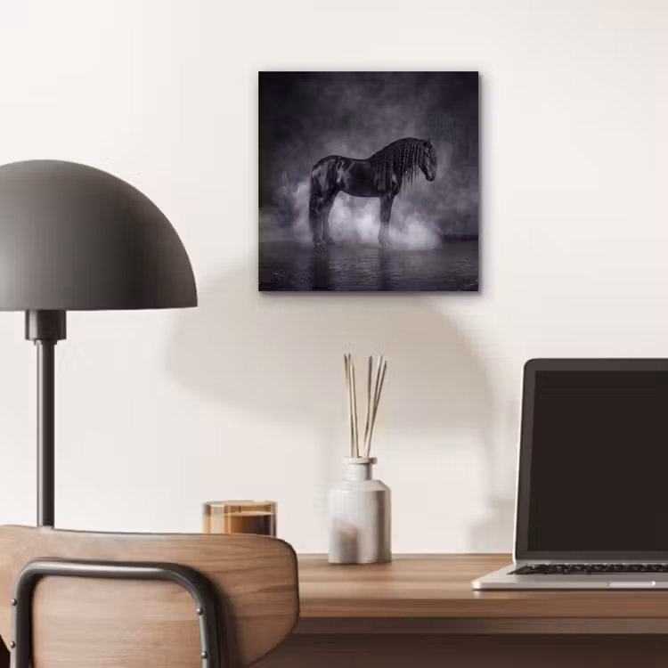 Aluminium schilderij - Paard - Magisch - Zwart — 6