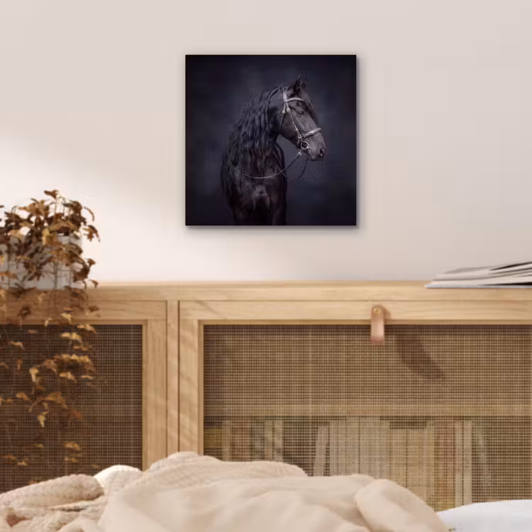Aluminium schilderij - Portret - Paard - Donker — 4