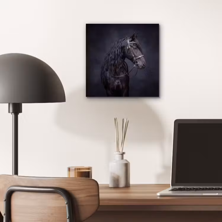 Aluminium schilderij - Portret - Paard - Donker — 6