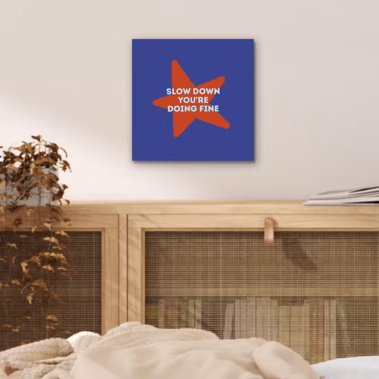 Aluminium schilderij - Slow down you're doing fine - Ster - Blauw — 4