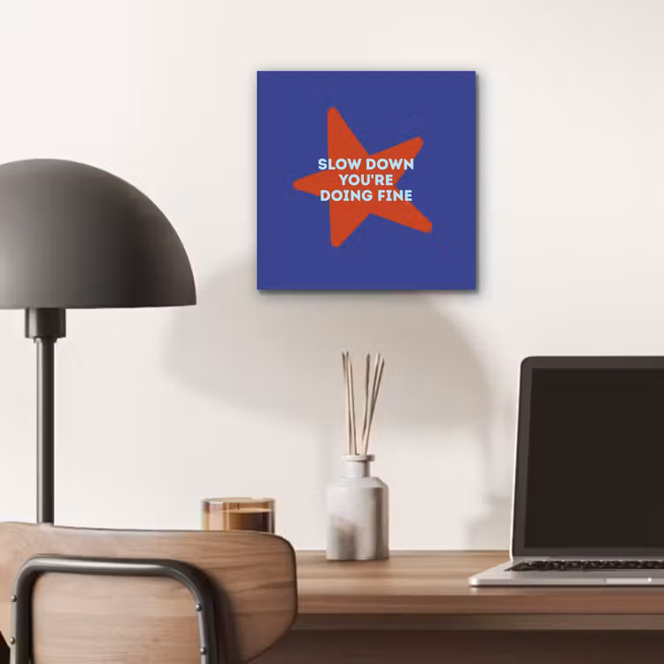 Aluminium schilderij - Slow down you're doing fine - Ster - Blauw — 6