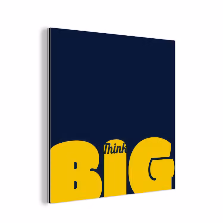 Aluminium schilderij - Think big - Blauw - Geel — 1