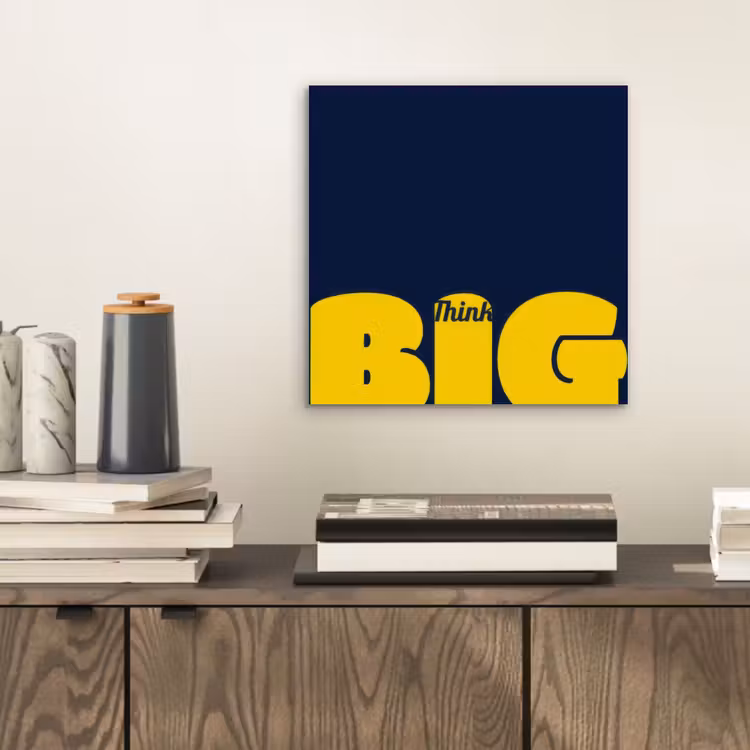 Aluminium schilderij - Think big - Blauw - Geel — 2
