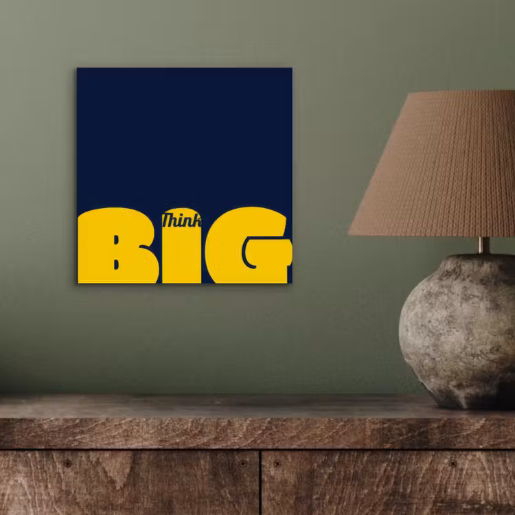 Aluminium schilderij - Think big - Blauw - Geel — 3