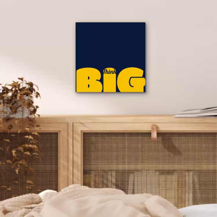 Aluminium schilderij - Think big - Blauw - Geel — 4