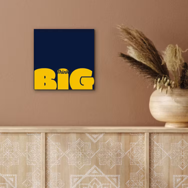 Aluminium schilderij - Think big - Blauw - Geel — 5