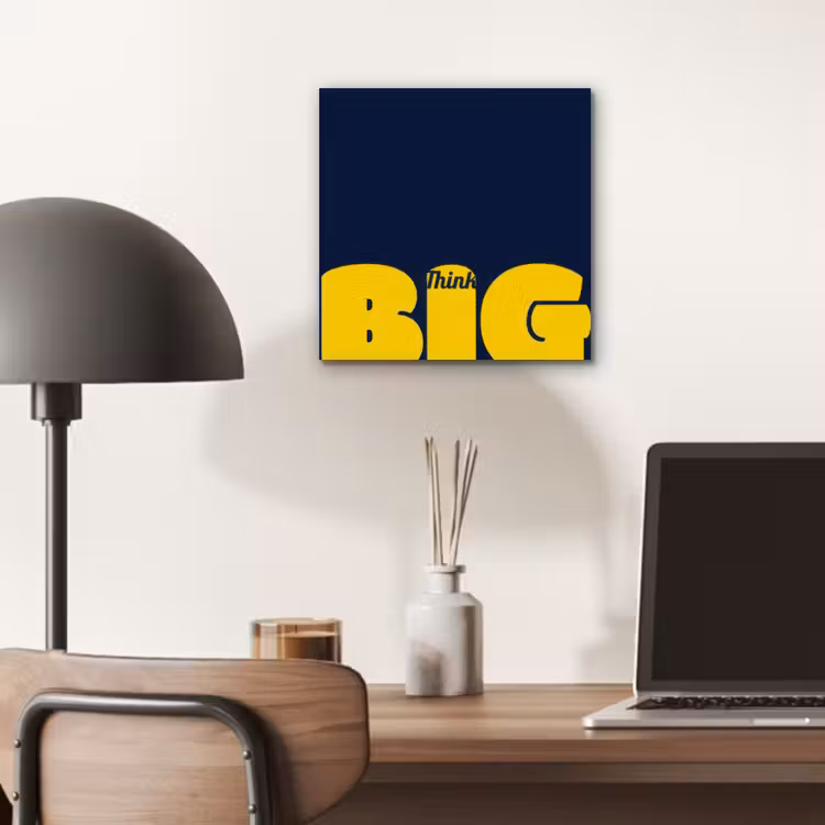 Aluminium schilderij - Think big - Blauw - Geel — 6