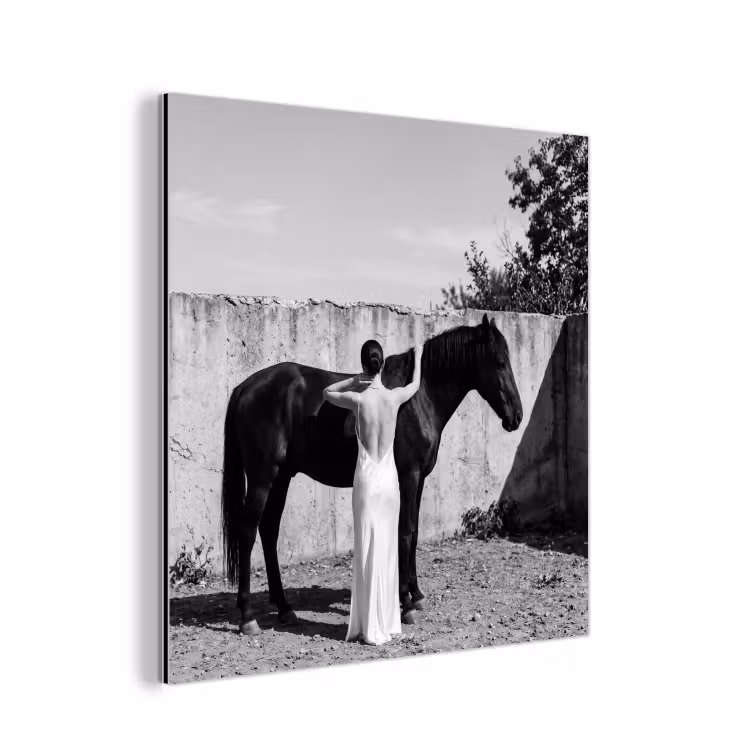 Aluminium schilderij - Vrouw - Paard - Artistiek — 1