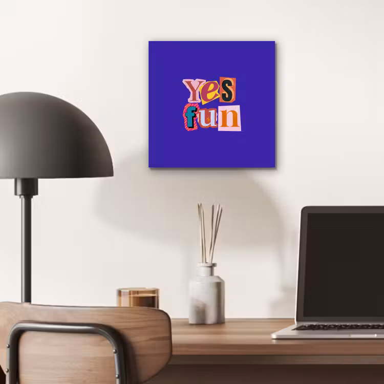 Aluminium schilderij - Yes fun - Kleurrijk - Collage-stijl — 6