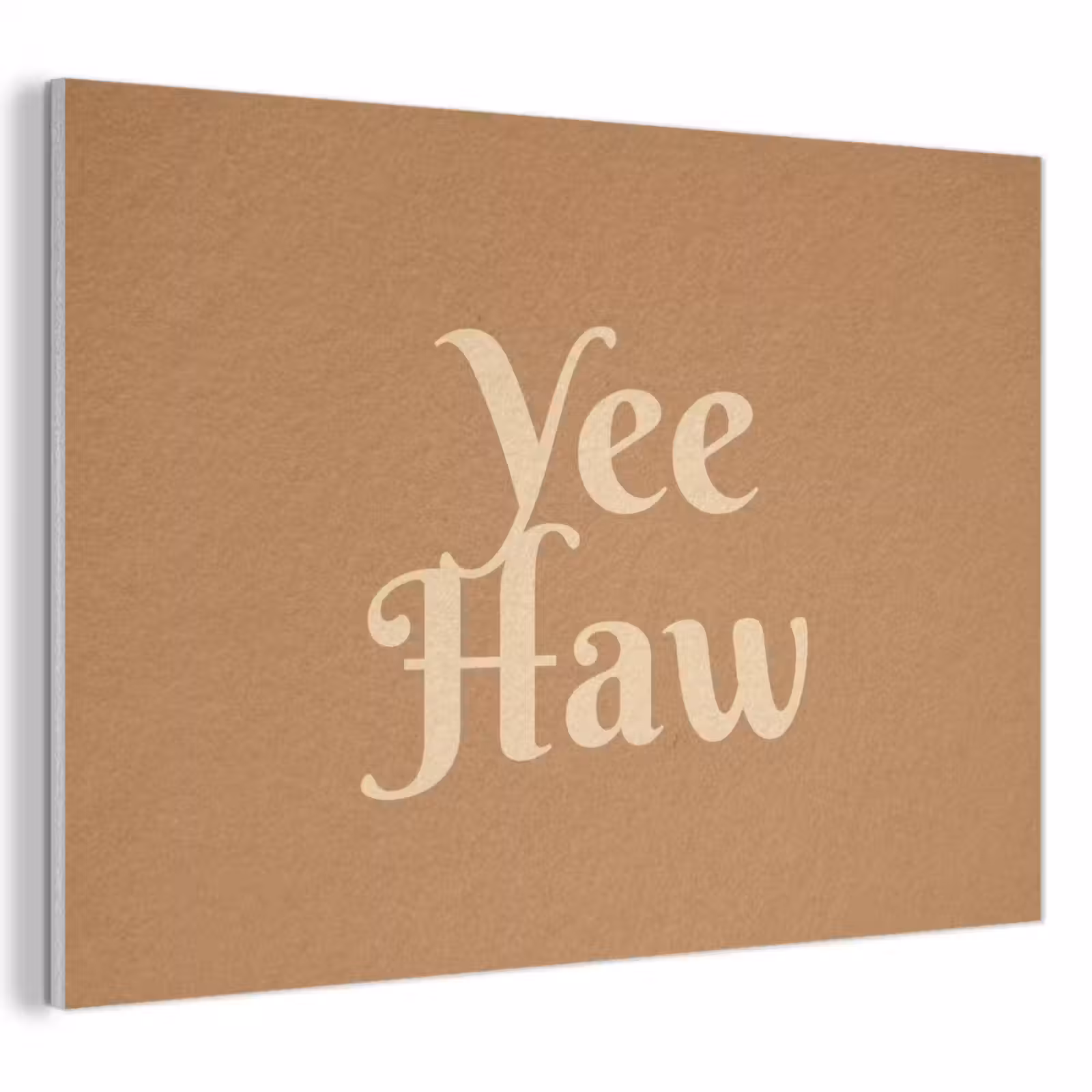 Akoestisch schilderij - Yee haw - Bruin - Minimalistisch — 1