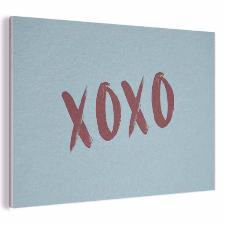 Akoestisch schilderij - XOXO - Blauw - Rood — 1