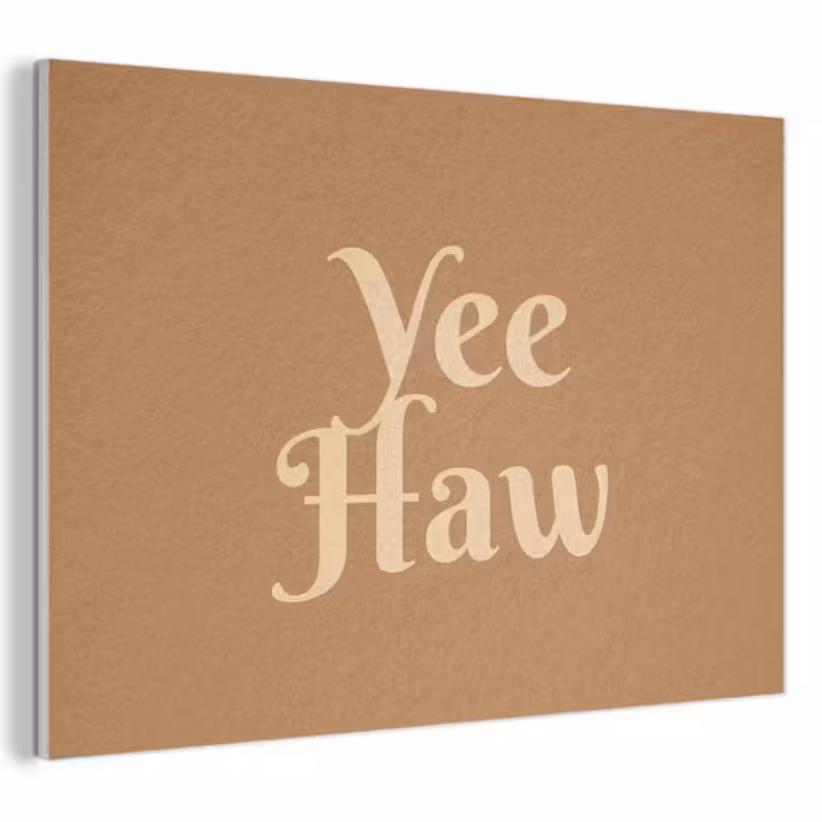 Akoestisch schilderij - Yee haw - Bruin - Minimalistisch — 1