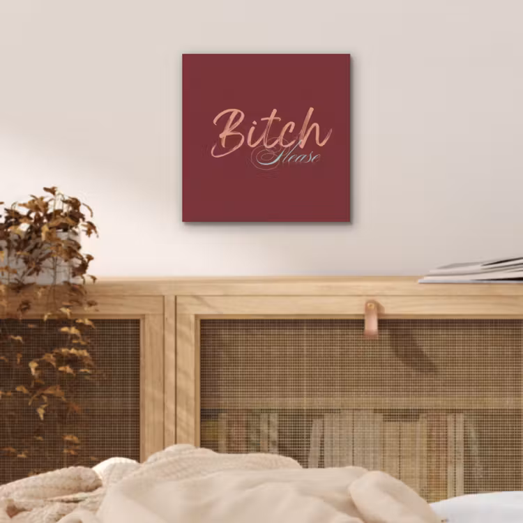 Aluminium schilderij - Bitch please - Rood - Blauw — 4
