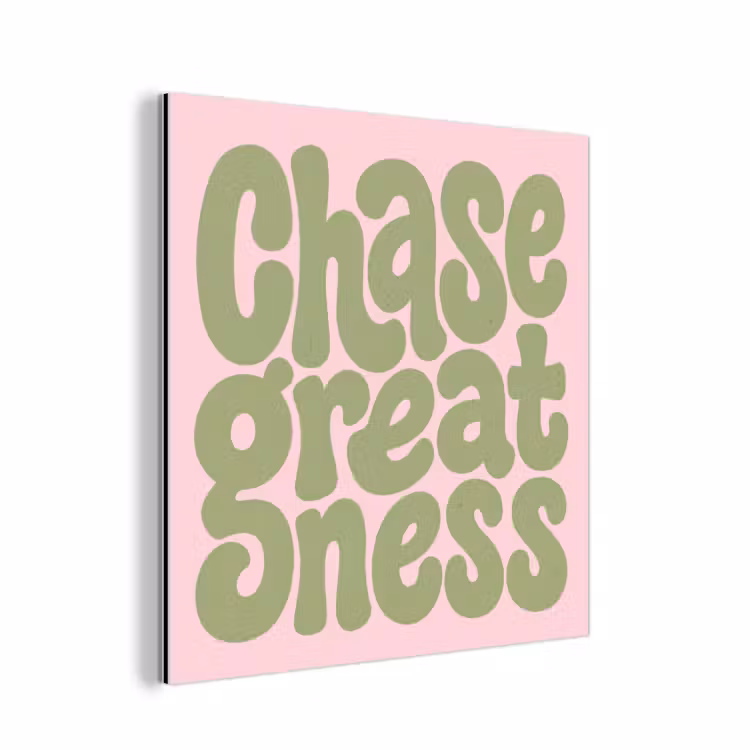 Aluminium schilderij - Chase greatness - Groen - Roze - Retro — 1