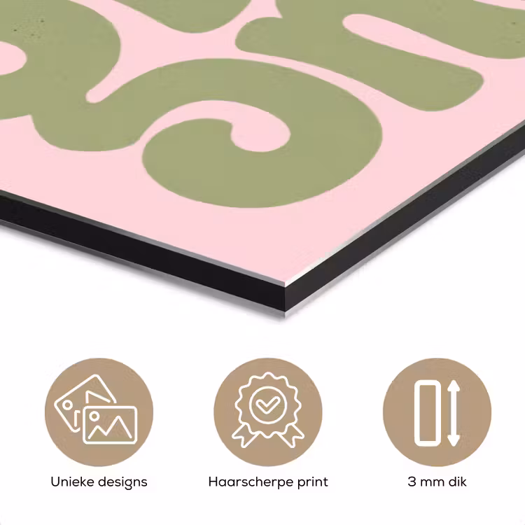 Aluminium schilderij - Chase greatness - Groen - Roze - Retro — 7