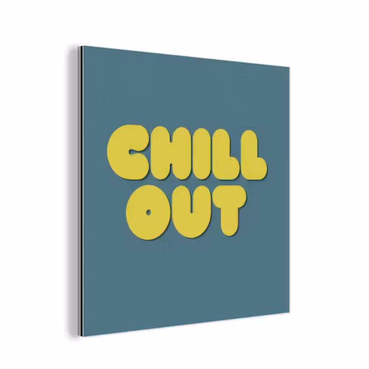 Aluminium schilderij - Chill out - Geel - Blauw — 1