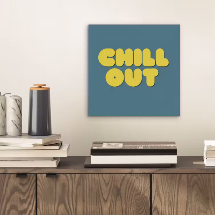 Aluminium schilderij - Chill out - Geel - Blauw — 2