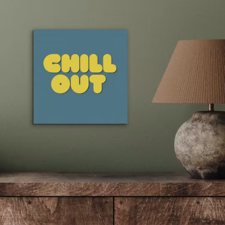 Aluminium schilderij - Chill out - Geel - Blauw — 3