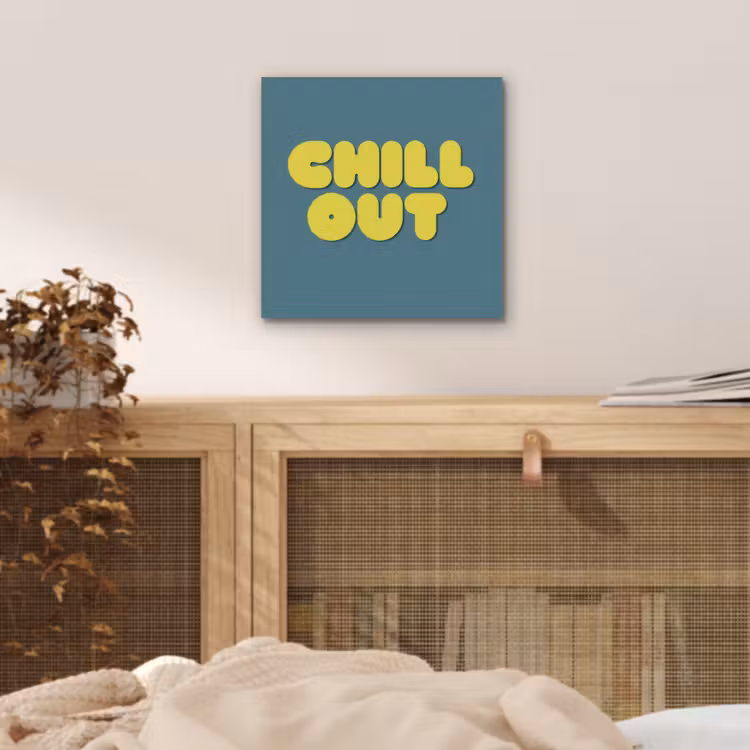 Aluminium schilderij - Chill out - Geel - Blauw — 4