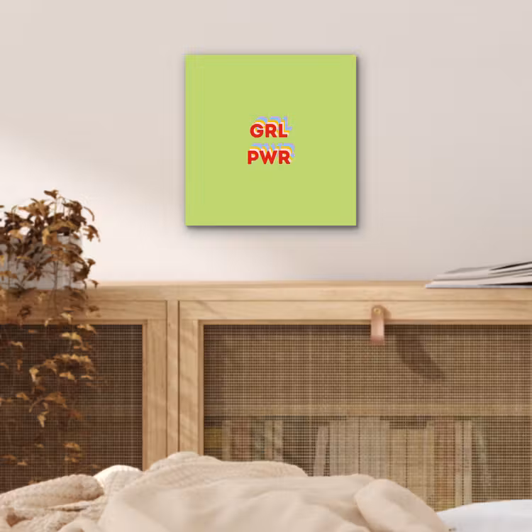 Aluminium schilderij - Grl pwr - Groen - Rood - 3D — 4