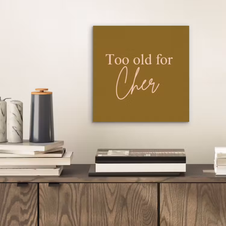 Aluminium schilderij - Groen - Too old for cher - Roze — 2