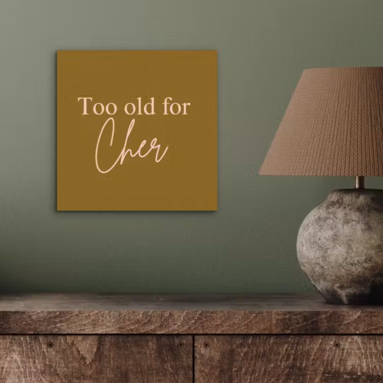 Aluminium schilderij - Groen - Too old for cher - Roze — 3