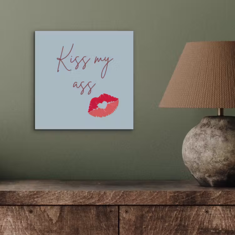 Aluminium schilderij - Kiss my ass - Lip - Blauw — 3